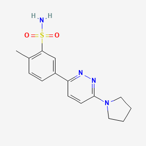 molecular formula C15H18N4O2S B5154930 2-methyl-5-[6-(1-pyrrolidinyl)-3-pyridazinyl]benzenesulfonamide 