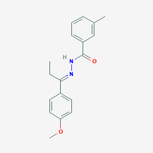 molecular formula C18H20N2O2 B515494 N'-[1-(4-methoxyphenyl)propylidene]-3-methylbenzohydrazide 
