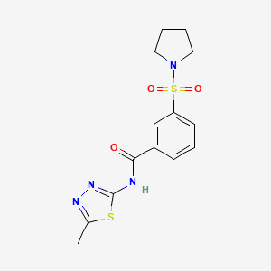molecular formula C14H16N4O3S2 B5154950 N-(5-methyl-1,3,4-thiadiazol-2-yl)-3-(1-pyrrolidinylsulfonyl)benzamide 