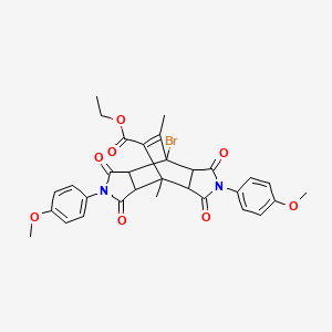 molecular formula C31H29BrN2O8 B5154969 ethyl 7-bromo-4,10-bis(4-methoxyphenyl)-1,14-dimethyl-3,5,9,11-tetraoxo-4,10-diazatetracyclo[5.5.2.0~2,6~.0~8,12~]tetradec-13-ene-13-carboxylate 