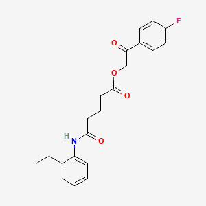 molecular formula C21H22FNO4 B5154977 2-(4-fluorophenyl)-2-oxoethyl 5-[(2-ethylphenyl)amino]-5-oxopentanoate 