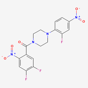 molecular formula C17H13F3N4O5 B5154985 1-(4,5-difluoro-2-nitrobenzoyl)-4-(2-fluoro-4-nitrophenyl)piperazine 