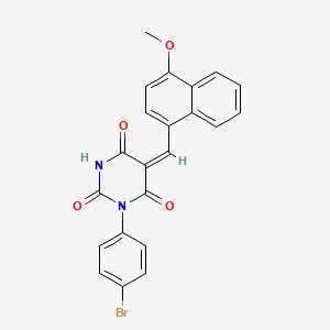 1-(4-bromophenyl)-5-[(4-methoxy-1-naphthyl)methylene]-2,4,6(1H,3H,5H)-pyrimidinetrione