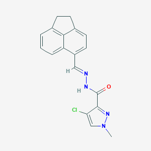 molecular formula C18H15ClN4O B515503 4-chloro-N'-(1,2-dihydro-5-acenaphthylenylmethylene)-1-methyl-1H-pyrazole-3-carbohydrazide CAS No. 514219-34-2