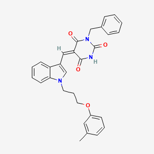 1-benzyl-5-({1-[3-(3-methylphenoxy)propyl]-1H-indol-3-yl}methylene)-2,4,6(1H,3H,5H)-pyrimidinetrione