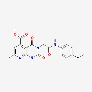 molecular formula C21H22N4O5 B5155041 methyl 3-{2-[(4-ethylphenyl)amino]-2-oxoethyl}-1,7-dimethyl-2,4-dioxo-1,2,3,4-tetrahydropyrido[2,3-d]pyrimidine-5-carboxylate 
