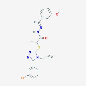 molecular formula C22H22BrN5O2S B515505 2-{[4-allyl-5-(3-bromophenyl)-4H-1,2,4-triazol-3-yl]sulfanyl}-N'-(3-methoxybenzylidene)propanohydrazide 