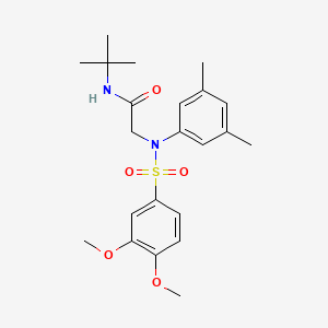 molecular formula C22H30N2O5S B5155087 N~1~-(tert-butyl)-N~2~-[(3,4-dimethoxyphenyl)sulfonyl]-N~2~-(3,5-dimethylphenyl)glycinamide 