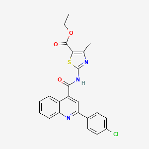 ethyl 2-({[2-(4-chlorophenyl)-4-quinolinyl]carbonyl}amino)-4-methyl-1,3-thiazole-5-carboxylate