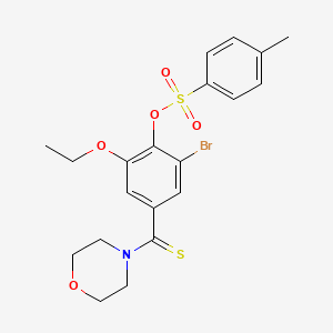 molecular formula C20H22BrNO5S2 B5155105 2-bromo-6-ethoxy-4-(4-morpholinylcarbonothioyl)phenyl 4-methylbenzenesulfonate 