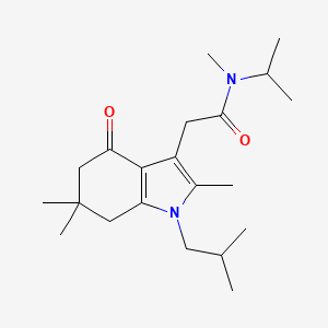 molecular formula C21H34N2O2 B5155117 2-(1-isobutyl-2,6,6-trimethyl-4-oxo-4,5,6,7-tetrahydro-1H-indol-3-yl)-N-isopropyl-N-methylacetamide 