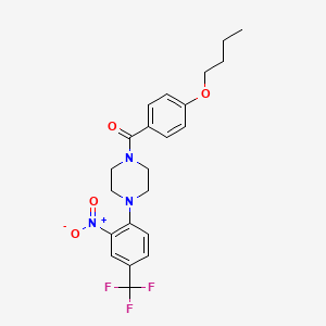 molecular formula C22H24F3N3O4 B5155128 1-(4-butoxybenzoyl)-4-[2-nitro-4-(trifluoromethyl)phenyl]piperazine 