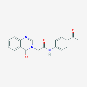 molecular formula C18H15N3O3 B515514 N-(4-acetylphenyl)-2-(4-oxo-3(4H)-quinazolinyl)acetamide CAS No. 420836-39-1