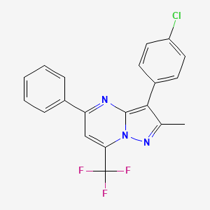 molecular formula C20H13ClF3N3 B5155141 3-(4-chlorophenyl)-2-methyl-5-phenyl-7-(trifluoromethyl)pyrazolo[1,5-a]pyrimidine 