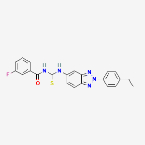 molecular formula C22H18FN5OS B5155186 N-({[2-(4-ethylphenyl)-2H-1,2,3-benzotriazol-5-yl]amino}carbonothioyl)-3-fluorobenzamide 