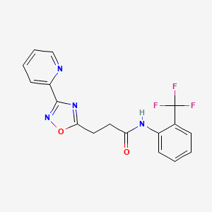 molecular formula C17H13F3N4O2 B5155205 3-[3-(2-pyridinyl)-1,2,4-oxadiazol-5-yl]-N-[2-(trifluoromethyl)phenyl]propanamide 