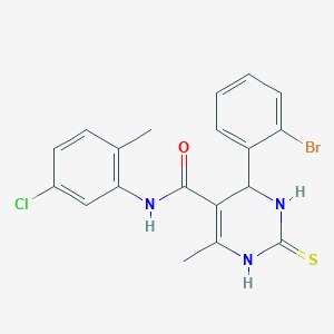 molecular formula C19H17BrClN3OS B5155210 4-(2-bromophenyl)-N-(5-chloro-2-methylphenyl)-6-methyl-2-thioxo-1,2,3,4-tetrahydro-5-pyrimidinecarboxamide 