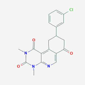 molecular formula C19H16ClN3O3 B5155218 9-(3-chlorophenyl)-2,4-dimethyl-9,10-dihydropyrimido[4,5-c]isoquinoline-1,3,7(2H,4H,8H)-trione 