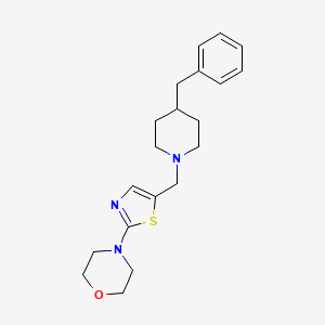 4-{5-[(4-benzyl-1-piperidinyl)methyl]-1,3-thiazol-2-yl}morpholine bis(trifluoroacetate)