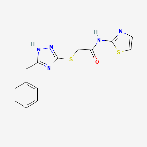 molecular formula C14H13N5OS2 B5155253 2-[(5-benzyl-4H-1,2,4-triazol-3-yl)thio]-N-1,3-thiazol-2-ylacetamide 