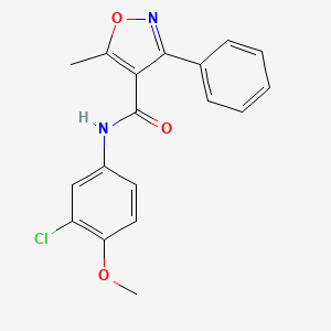 N-(3-chloro-4-methoxyphenyl)-5-methyl-3-phenyl-4-isoxazolecarboxamide