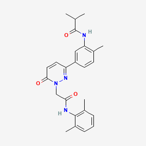 molecular formula C25H28N4O3 B5155288 N-[5-(1-{2-[(2,6-dimethylphenyl)amino]-2-oxoethyl}-6-oxo-1,6-dihydro-3-pyridazinyl)-2-methylphenyl]-2-methylpropanamide 