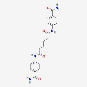 molecular formula C20H22N4O4 B5155305 N,N'-bis[4-(aminocarbonyl)phenyl]hexanediamide 