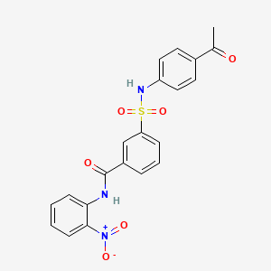 molecular formula C21H17N3O6S B5155319 3-{[(4-acetylphenyl)amino]sulfonyl}-N-(2-nitrophenyl)benzamide 