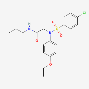 molecular formula C20H25ClN2O4S B5155336 N~2~-[(4-chlorophenyl)sulfonyl]-N~2~-(4-ethoxyphenyl)-N~1~-isobutylglycinamide 