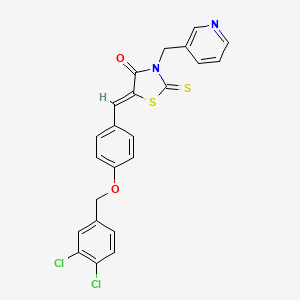 molecular formula C23H16Cl2N2O2S2 B5155378 5-{4-[(3,4-dichlorobenzyl)oxy]benzylidene}-3-(3-pyridinylmethyl)-2-thioxo-1,3-thiazolidin-4-one 