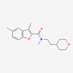 molecular formula C19H25NO3 B5155385 N,3,5-trimethyl-N-[2-(tetrahydro-2H-pyran-4-yl)ethyl]-1-benzofuran-2-carboxamide 