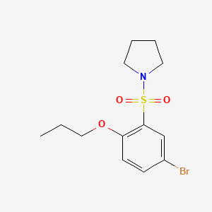 molecular formula C13H18BrNO3S B5155388 1-[(5-bromo-2-propoxyphenyl)sulfonyl]pyrrolidine 