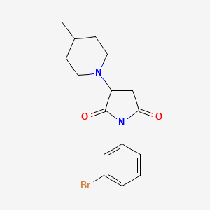molecular formula C16H19BrN2O2 B5155402 1-(3-bromophenyl)-3-(4-methyl-1-piperidinyl)-2,5-pyrrolidinedione 