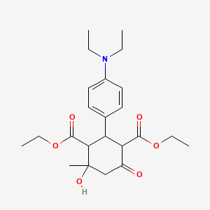molecular formula C23H33NO6 B5155415 diethyl 2-[4-(diethylamino)phenyl]-4-hydroxy-4-methyl-6-oxo-1,3-cyclohexanedicarboxylate 
