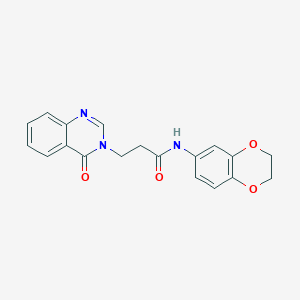 molecular formula C19H17N3O4 B515542 N-(2,3-dihydro-1,4-benzodioxin-6-yl)-3-(4-oxo-3(4H)-quinazolinyl)propanamide CAS No. 701222-08-4