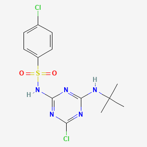 molecular formula C13H15Cl2N5O2S B5155427 N-[4-(tert-butylamino)-6-chloro-1,3,5-triazin-2-yl]-4-chlorobenzenesulfonamide 