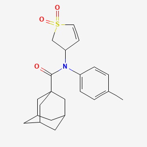 molecular formula C22H27NO3S B5155444 N-(1,1-dioxido-2,3-dihydro-3-thienyl)-N-(4-methylphenyl)-1-adamantanecarboxamide 