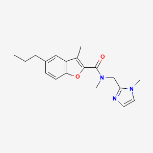 molecular formula C19H23N3O2 B5155456 N,3-dimethyl-N-[(1-methyl-1H-imidazol-2-yl)methyl]-5-propyl-1-benzofuran-2-carboxamide 