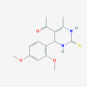 molecular formula C15H18N2O3S B5155460 1-[4-(2,4-dimethoxyphenyl)-6-methyl-2-thioxo-1,2,3,4-tetrahydro-5-pyrimidinyl]ethanone 