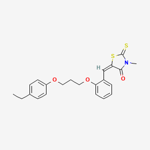 molecular formula C22H23NO3S2 B5155478 5-{2-[3-(4-ethylphenoxy)propoxy]benzylidene}-3-methyl-2-thioxo-1,3-thiazolidin-4-one 