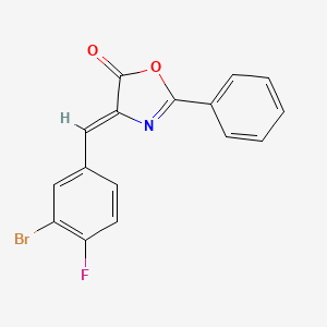 molecular formula C16H9BrFNO2 B5155500 4-(3-bromo-4-fluorobenzylidene)-2-phenyl-1,3-oxazol-5(4H)-one 