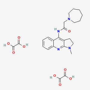 molecular formula C24H30N4O9 B5155503 2-(1-azepanyl)-N-(1-methyl-2,3-dihydro-1H-pyrrolo[2,3-b]quinolin-4-yl)acetamide diethanedioate 