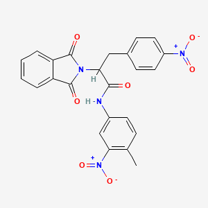 molecular formula C24H18N4O7 B5155516 2-(1,3-dioxo-1,3-dihydro-2H-isoindol-2-yl)-N-(4-methyl-3-nitrophenyl)-3-(4-nitrophenyl)propanamide 