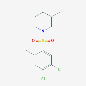 molecular formula C13H17Cl2NO2S B515553 1-[(4,5-Dichloro-2-methylphenyl)sulfonyl]-3-methylpiperidine CAS No. 898655-50-0