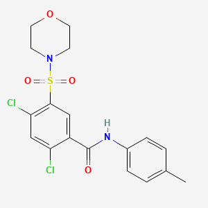 molecular formula C18H18Cl2N2O4S B5155544 2,4-dichloro-N-(4-methylphenyl)-5-(4-morpholinylsulfonyl)benzamide 