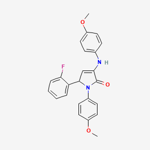 molecular formula C24H21FN2O3 B5155591 5-(2-fluorophenyl)-1-(4-methoxyphenyl)-3-[(4-methoxyphenyl)amino]-1,5-dihydro-2H-pyrrol-2-one 
