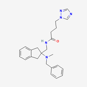 molecular formula C24H29N5O B5155592 N-({2-[benzyl(methyl)amino]-2,3-dihydro-1H-inden-2-yl}methyl)-4-(1H-1,2,4-triazol-1-yl)butanamide 