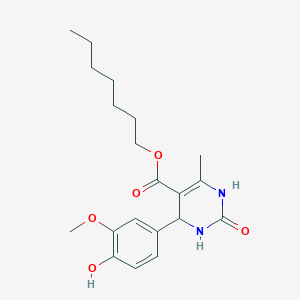 molecular formula C20H28N2O5 B5155599 heptyl 4-(4-hydroxy-3-methoxyphenyl)-6-methyl-2-oxo-1,2,3,4-tetrahydro-5-pyrimidinecarboxylate 
