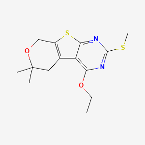 molecular formula C14H18N2O2S2 B5155607 4-ethoxy-6,6-dimethyl-2-(methylthio)-5,8-dihydro-6H-pyrano[4',3':4,5]thieno[2,3-d]pyrimidine 