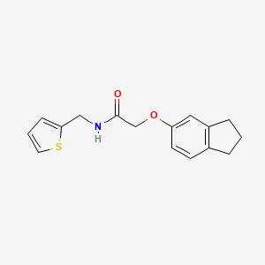 molecular formula C16H17NO2S B5155609 2-(2,3-dihydro-1H-inden-5-yloxy)-N-(2-thienylmethyl)acetamide 